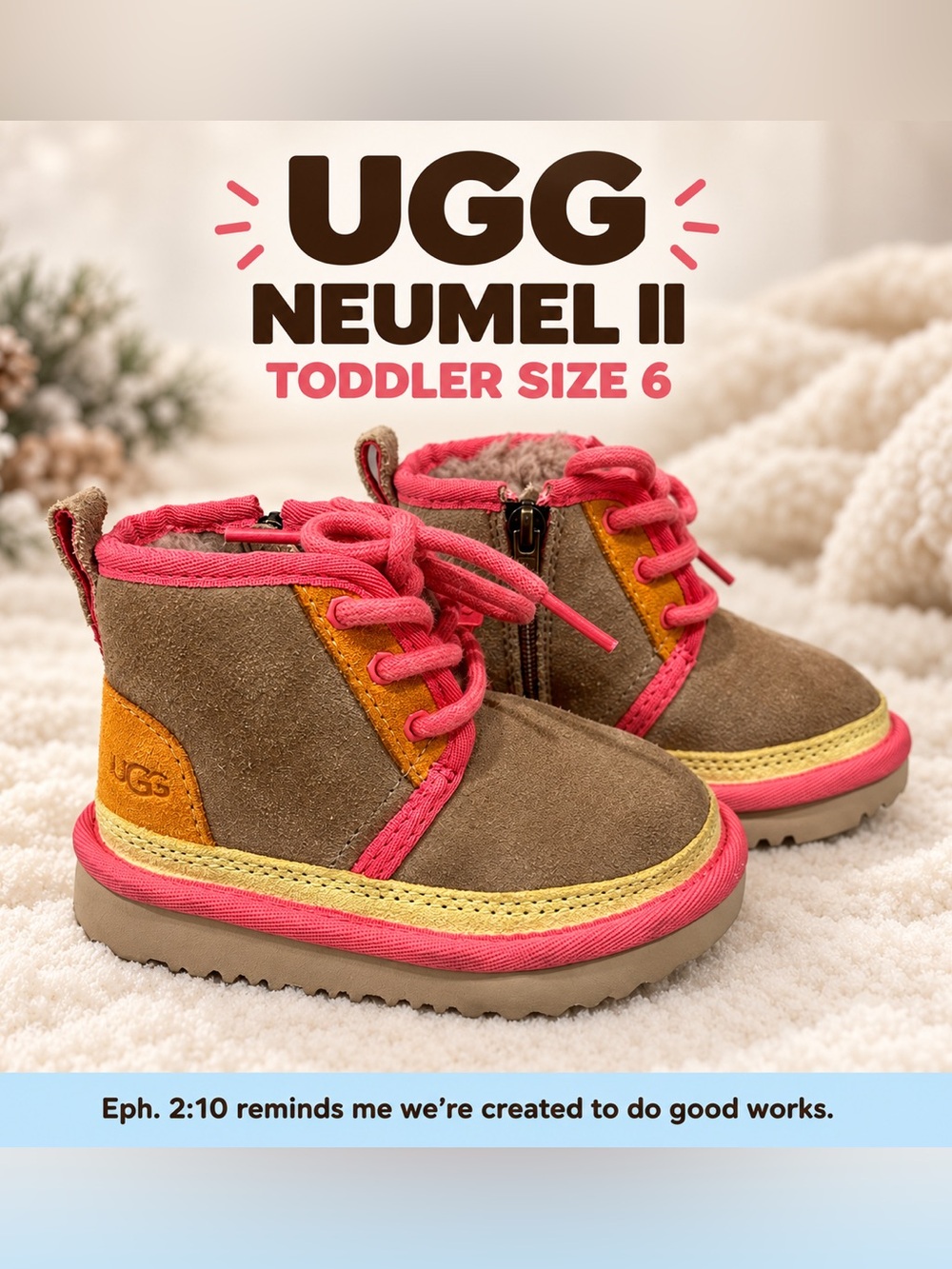NWOT UGG Neumel II Multicolor Suede Boots Toddler Size 6